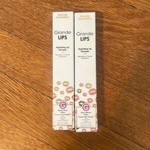 GRANDE COSMETICS SET OF TWO LIP PLUMPERS, SPICY MAUVE AND BARELY THERE BNIB